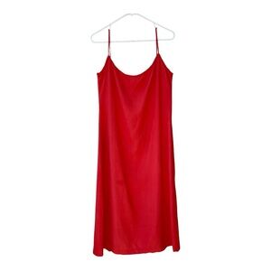 James Reva Orange Midi Spaghetti Strap Slip Dress Size S